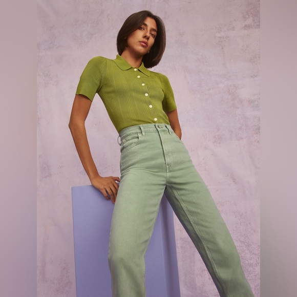 Everlane Way-High Jeans in Aqua Grey - Picture 1 of 6